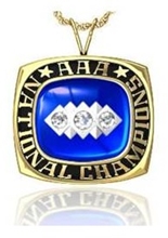 Picture of AAA National Champion Ring/Pendant w/Triple Cubic Zirconia Crest - 10K White Gold AAA National Champion Pendant w/Triple Cubic Zirconia Crest