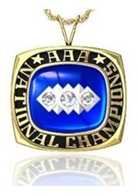 Picture of AAA National Champion Ring/Pendant w/Triple Cubic Zirconia Crest - 10K Yellow Gold AAA National Champion Pendant w/Triple Cubic Zirconia Crest