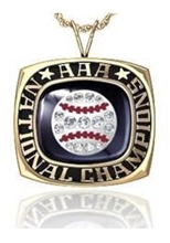 Picture of AAA National Champion Ring/Pendant w/Softball Crest and Cubic Zirconias - White Lustrium AAA National Champion Pendant w/Softball Crest and Cubic Zirconias