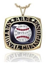 Picture of AAA National Champion Ring/Pendant w/Softball Crest and Cubic Zirconias - Suncast AAA National Champion Pendant w/Softball Crest and Cubic Zirconias