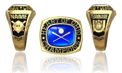 Picture of Women's Heart of Ohio Champion Ring/Pendant w/Crossed Bat Encrusting - Suncast