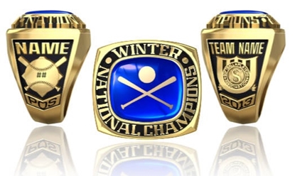 Picture of Winter Nationals Ring or Pendant w/Encrusted Crossed Bats and Ball